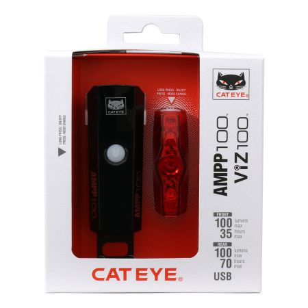 CATEYE - Kit Luces Cateye Ampp100 / Viz100 - 8900010