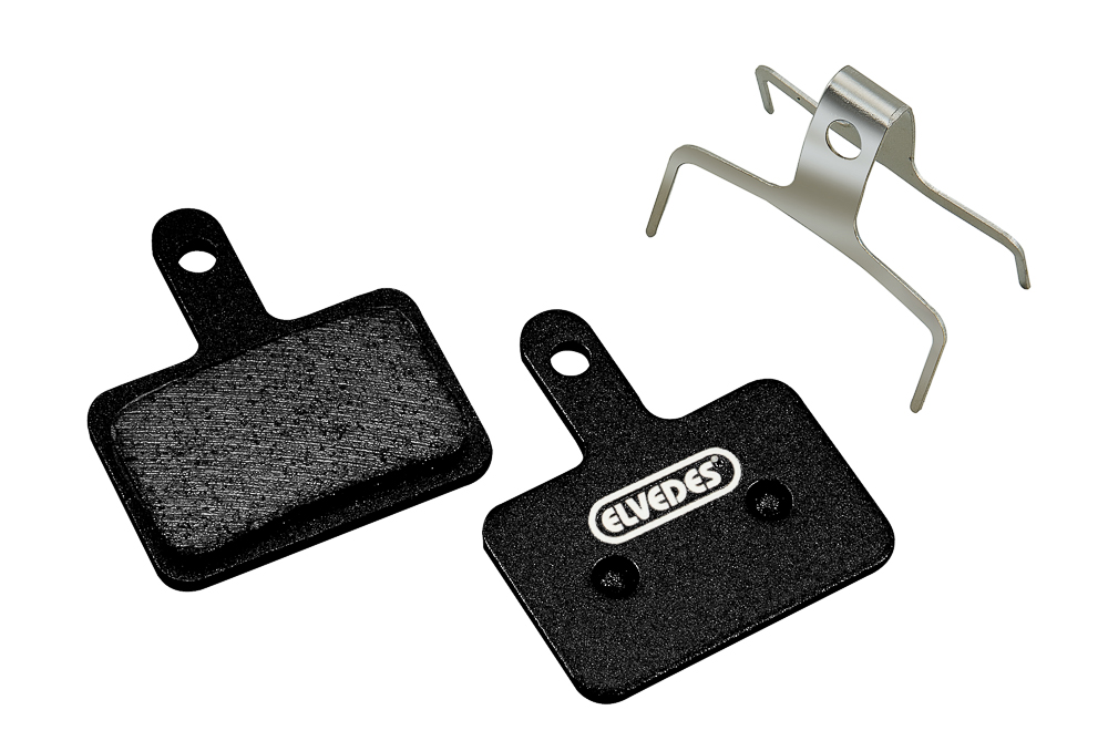 [000100] ELVEDES - Pastillas de freno Disco e-bike (Metallic Carbon, todas condiciones)  Shimano DEORE - E6854MC