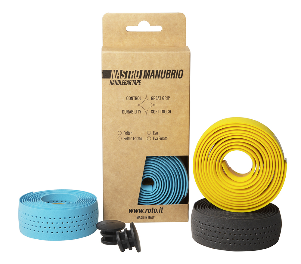 ROTO - Cinta manillar EVA perforada, grueso variable, negra - RT20180